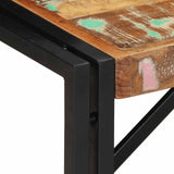 Table basse multicolore 80x40x35 cm bois de récupération massif