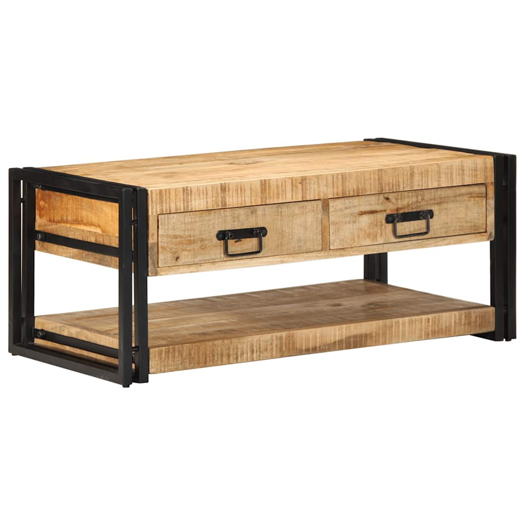 Table basse 90x50x38 cm bois de manguier massif brut