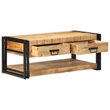 Table basse 90x50x38 cm bois de manguier massif brut