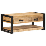 Table basse 90x50x38 cm bois de manguier massif brut