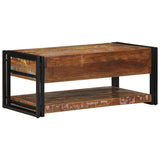 Table basse multicolore 90x50x38 cm bois de récupération massif