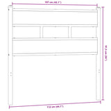 Tête de lit chêne fumé 107 cm fer et bois d'ingénierie