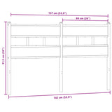 Tête de lit chêne fumé 135 cm fer et bois d'ingénierie