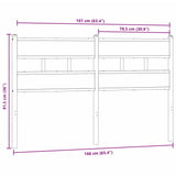 Tête de lit chêne fumé 160 cm fer et bois d'ingénierie