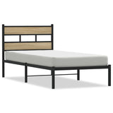 Cadre de lit en métal sans matelas chêne sonoma 90x200 cm