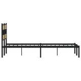 Metal bed frame without mattress sonoma oak 160x200 cm