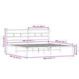 Metallbettgestell ohne Matratze Sonoma-Eiche 200x200 cm