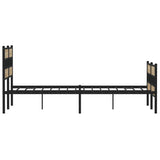 Metal bed frame without mattress sonoma oak 135x190 cm