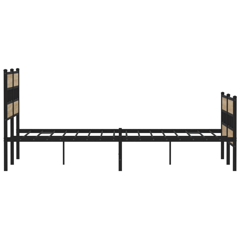 Cadre de lit en métal sans matelas chêne sonoma 140x190 cm