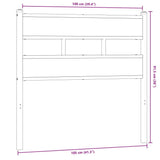 Tête de lit chêne sonoma 100 cm fer et bois d’ingénierie