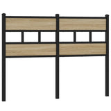 Tête de lit chêne sonoma 120 cm fer et bois d’ingénierie