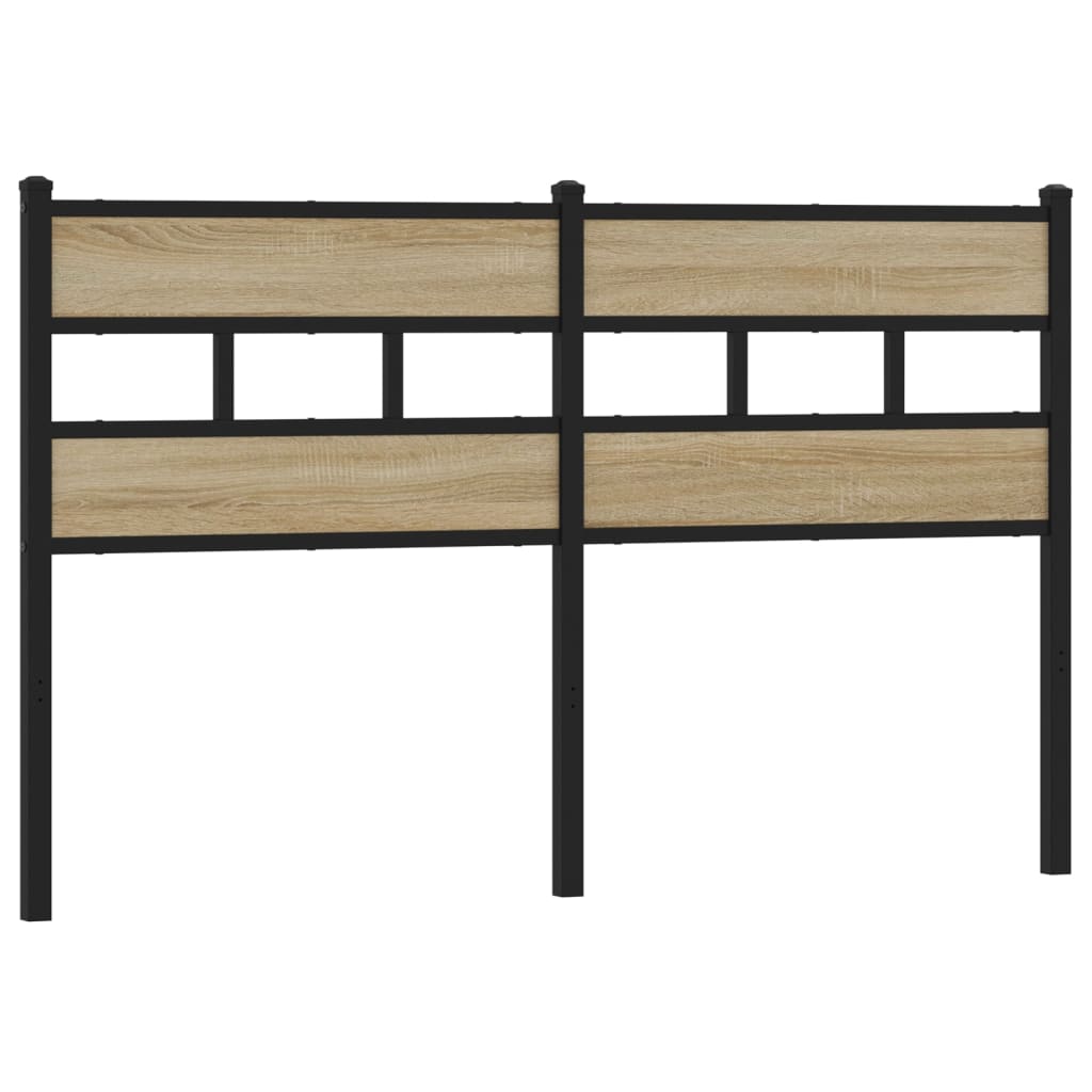 Tête de lit chêne sonoma 150 cm fer et bois d’ingénierie