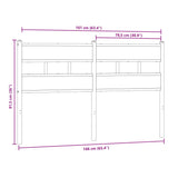 Tête de lit chêne sonoma 160 cm fer et bois d’ingénierie