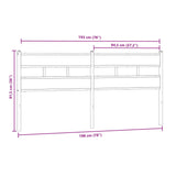 Tête de lit chêne sonoma 193 cm fer et bois d’ingénierie