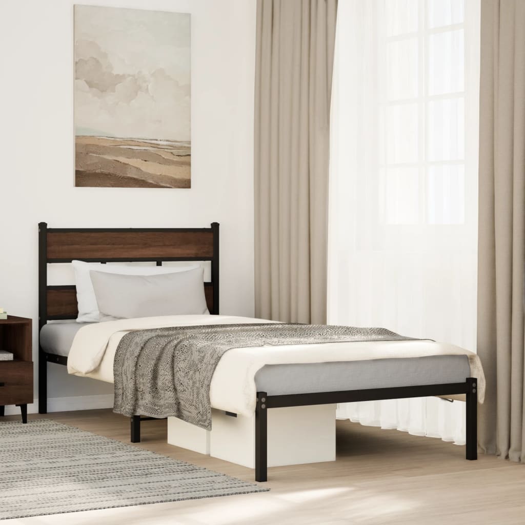 Cadre de lit sans matelas avec tête de lit 75x190 cm