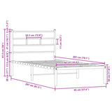 Bettgestell ohne Matratze mit Kopfteil 90x200 cm