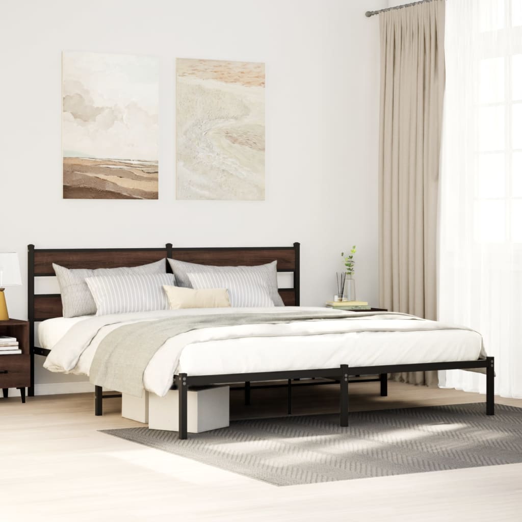 Cadre de lit sans matelas avec tête de lit 183x213 cm