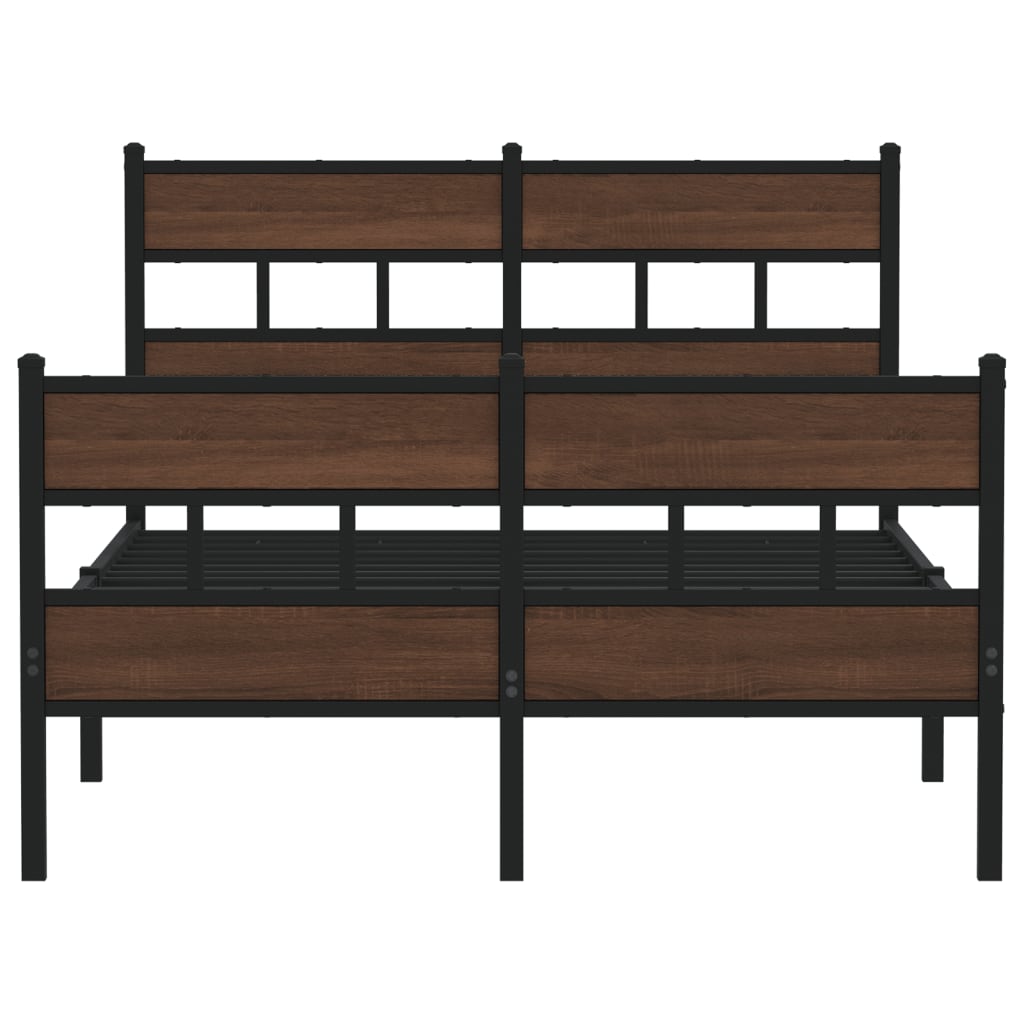 Bed frame without mattress with headboard and footboard