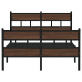 Bed frame without mattress with headboard and footboard