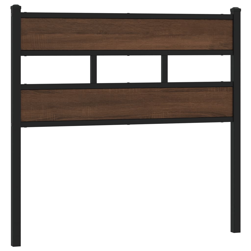 Tête de lit chêne marron 75 cm acier et bois d'ingénierie