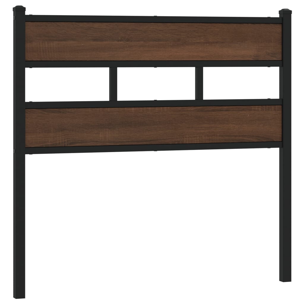 Tête de lit chêne marron 80 cm acier et bois d'ingénierie