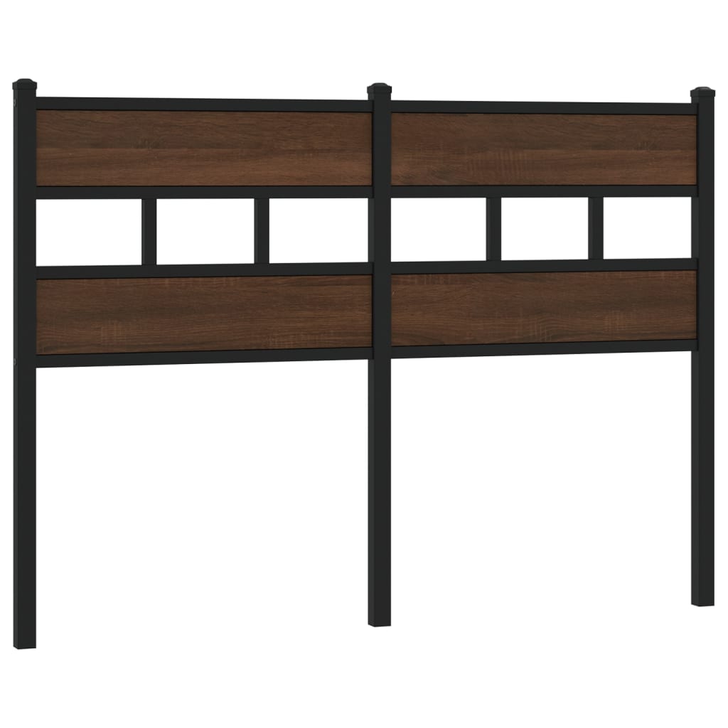 Tête de lit chêne marron 120 cm acier et bois d'ingénierie