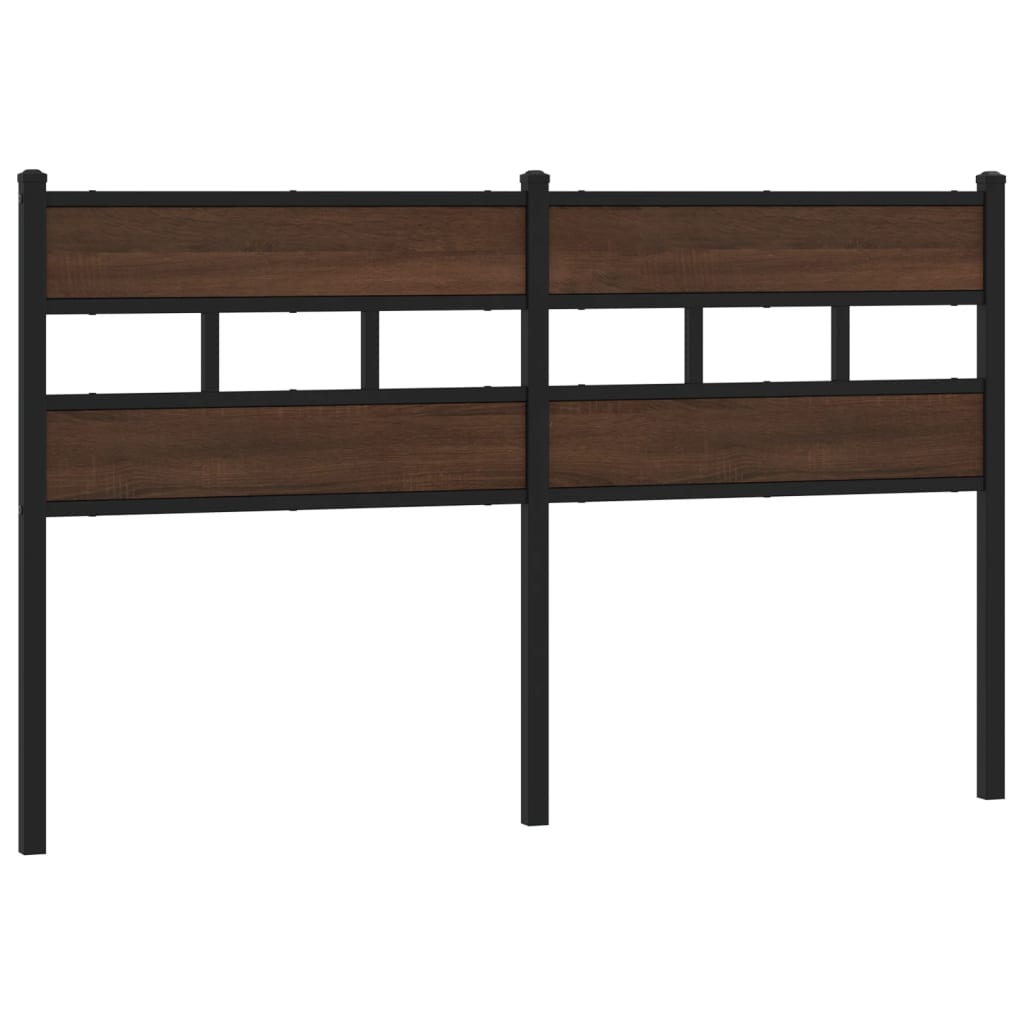 Tête de lit chêne marron 140 cm acier et bois d'ingénierie