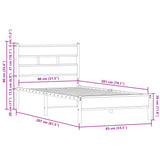 Bed frame without mattress with headboard 80x200 cm