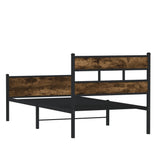 Cadre de lit sans matelas chêne fumé 75x190cm bois d'ingénierie