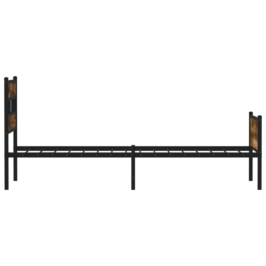 Cadre de lit sans matelas chêne fumé 90x200cm bois d'ingénierie