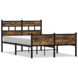 Bed frame without mattress smoked oak 120x190 cm engineered wood