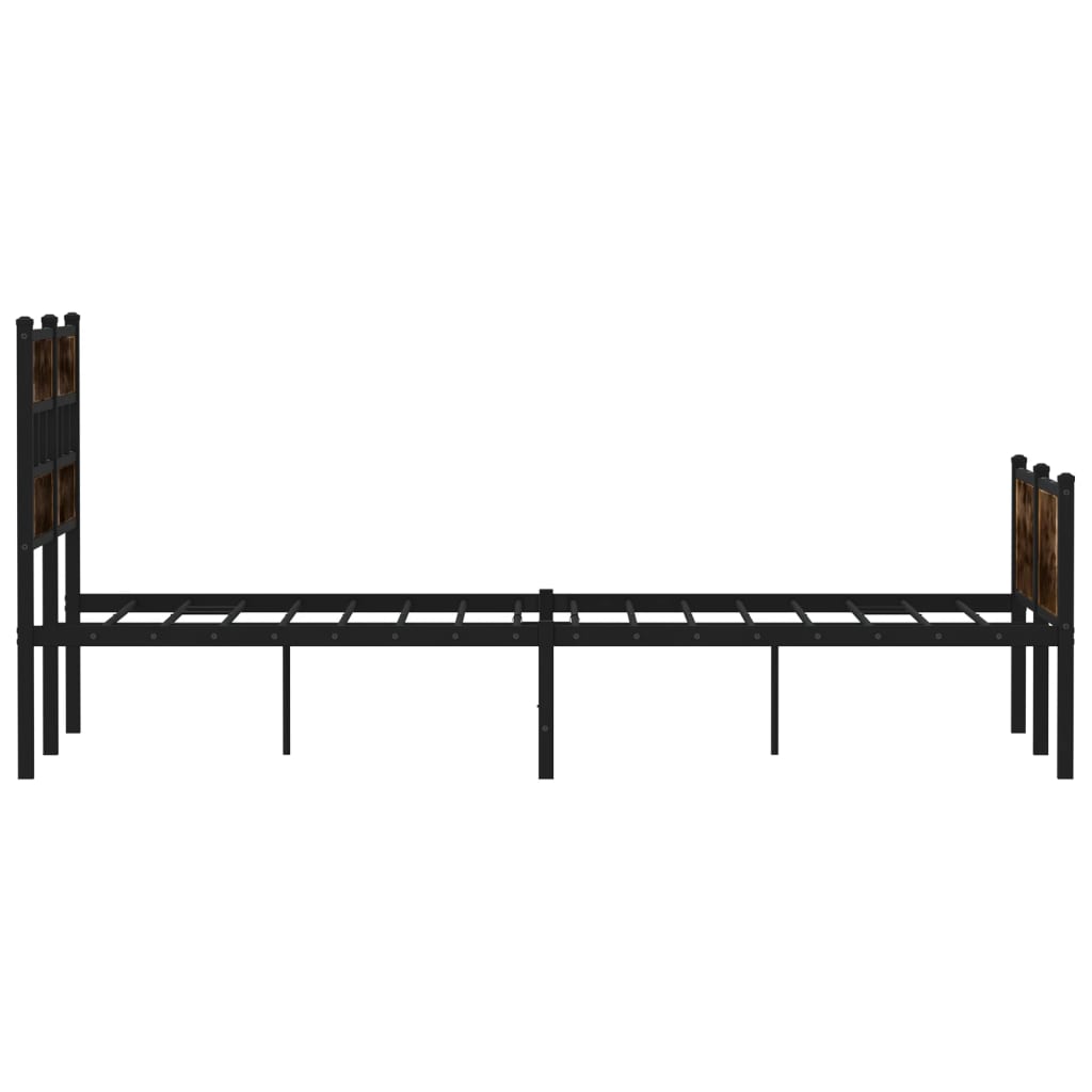 Cadre de lit sans matelas chêne fumé 120x200 cm bois ingénierie