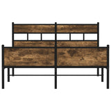 Cadre de lit sans matelas chêne fumé 140x190 cm bois ingénierie