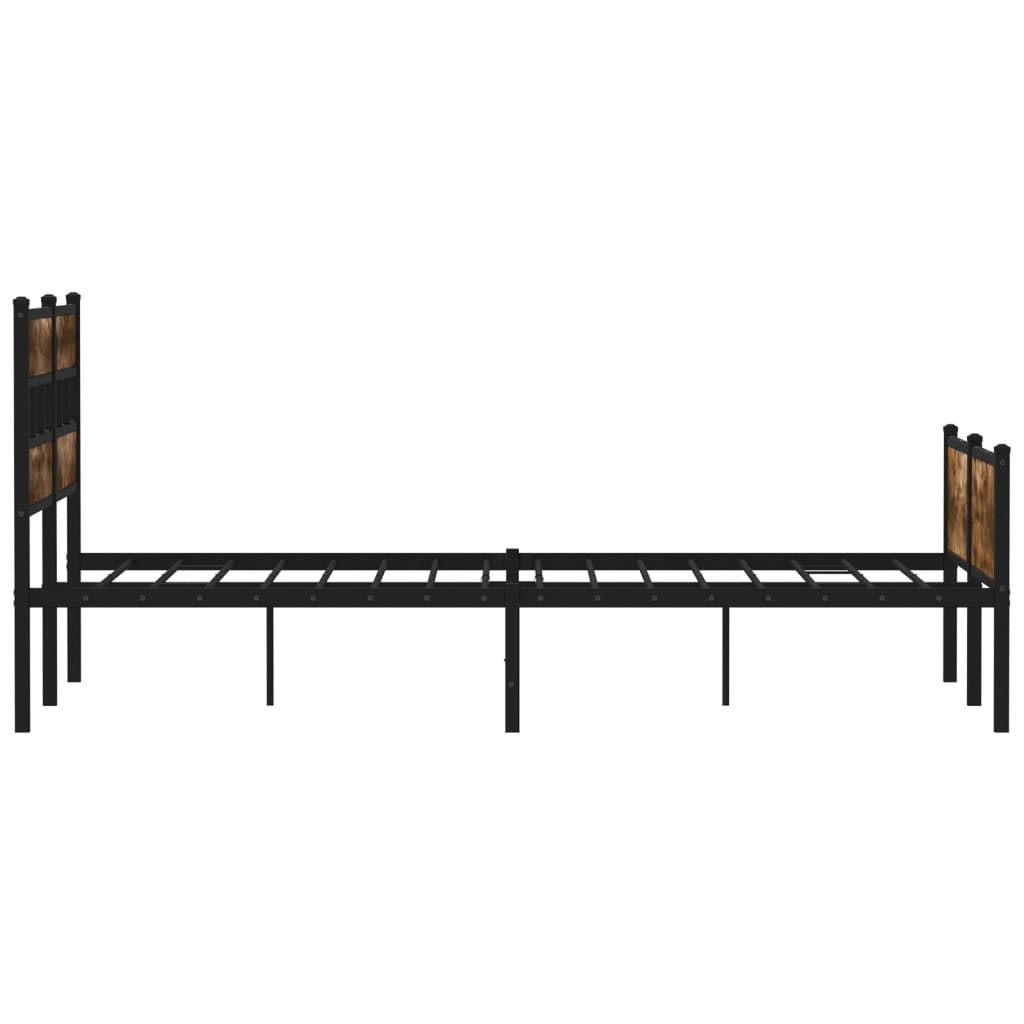 Cadre de lit sans matelas chêne fumé 140x190 cm bois ingénierie