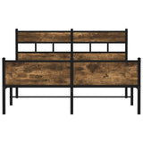 Cadre de lit sans matelas chêne fumé 150x200 cm bois ingénierie