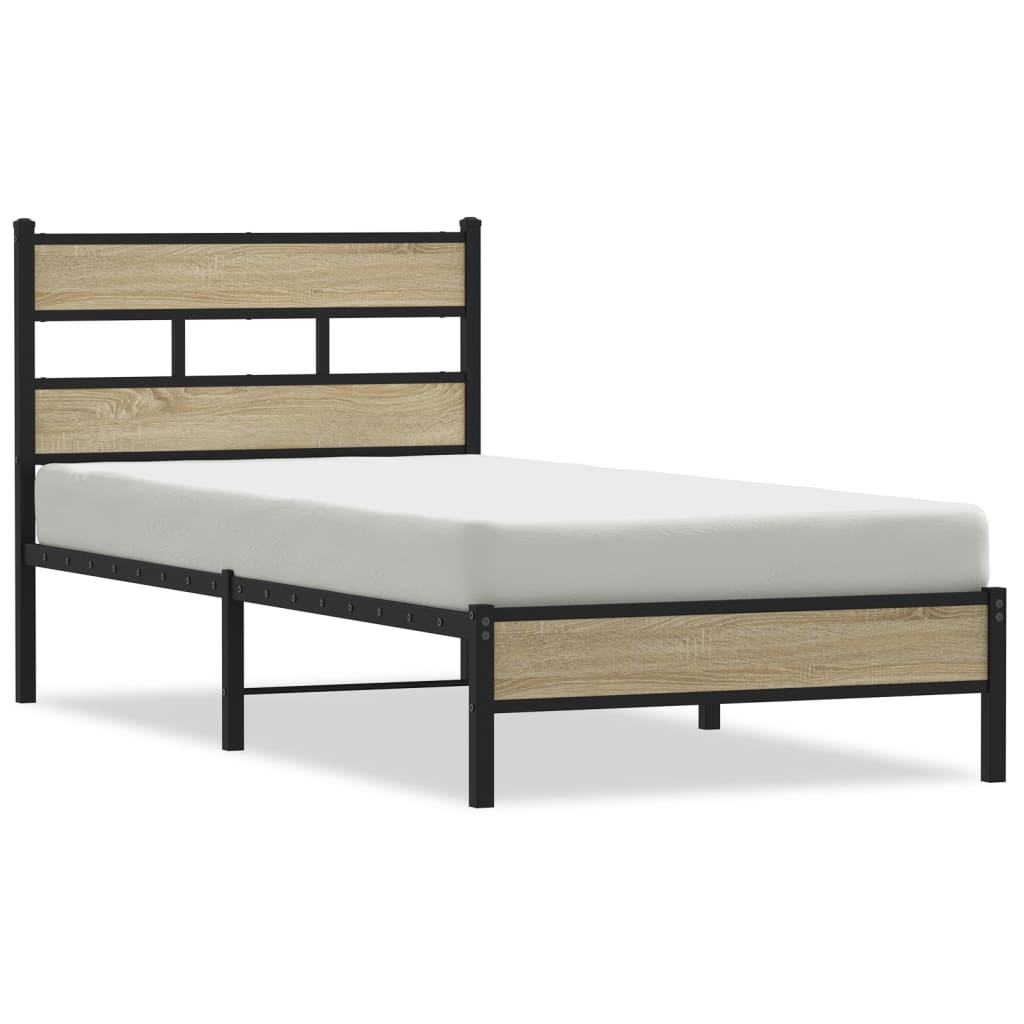 Bed frame without mattress sonoma oak 75x190 cm