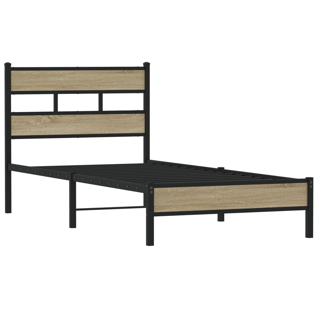 Bed frame without mattress sonoma oak 75x190 cm