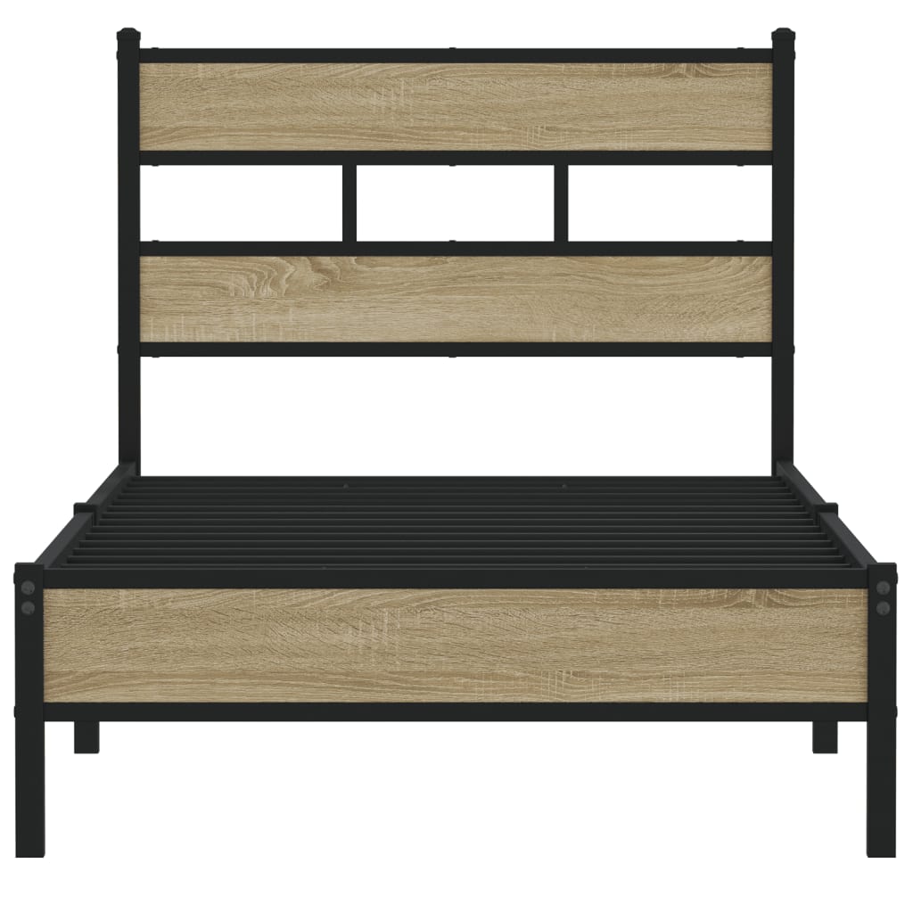 Bed frame without mattress sonoma oak 75x190 cm