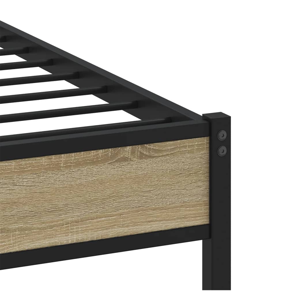 Bed frame without mattress sonoma oak 75x190 cm