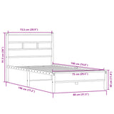 Bed frame without mattress sonoma oak 75x190 cm