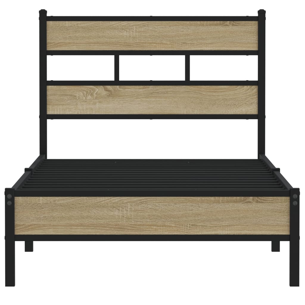 Bed frame without mattress sonoma oak 80x200 cm