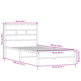 Cadre de lit sans matelas chêne sonoma 90x190 cm