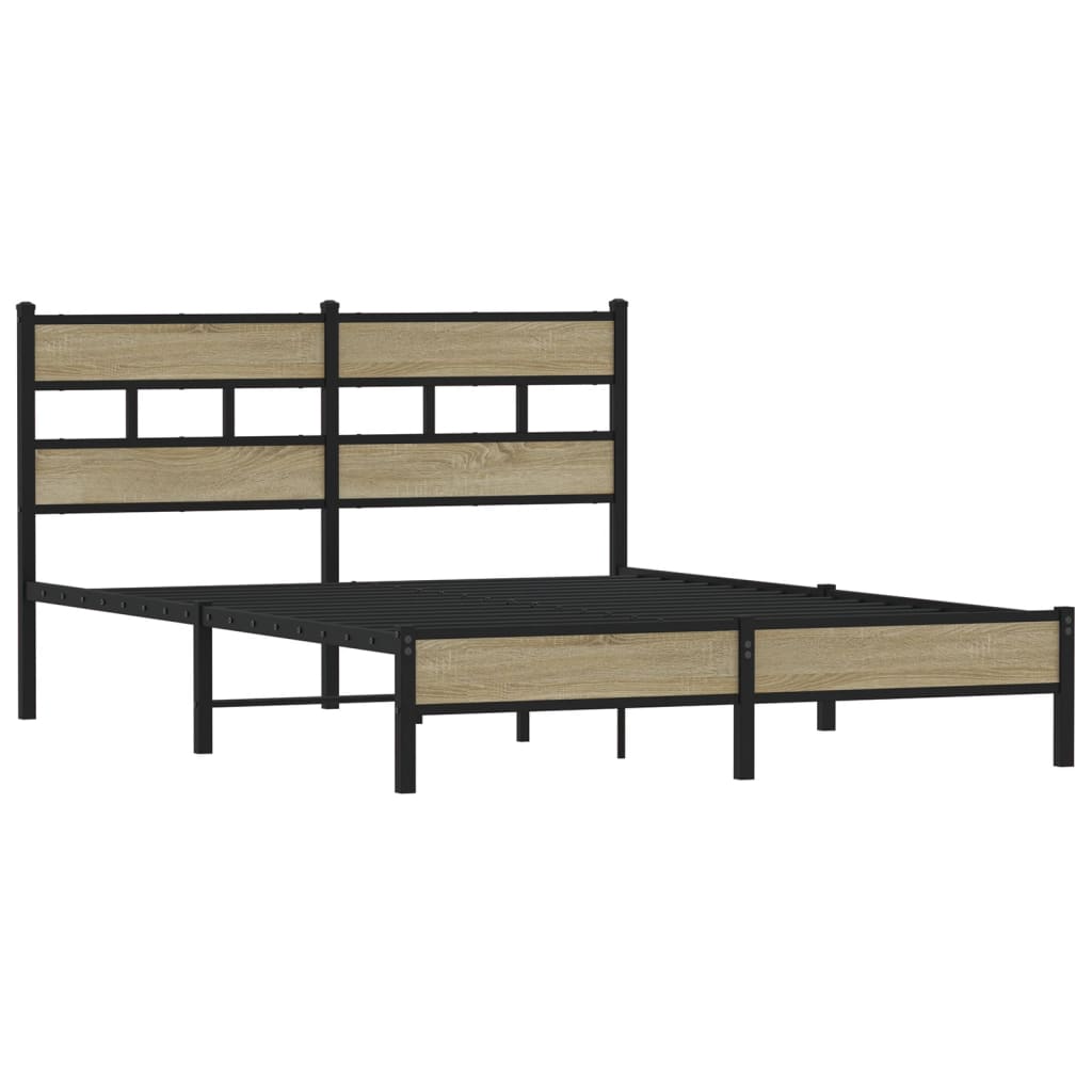 Bed frame without mattress sonoma oak 137x190 cm