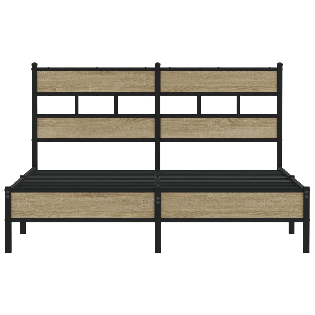 Bed frame without mattress sonoma oak 137x190 cm