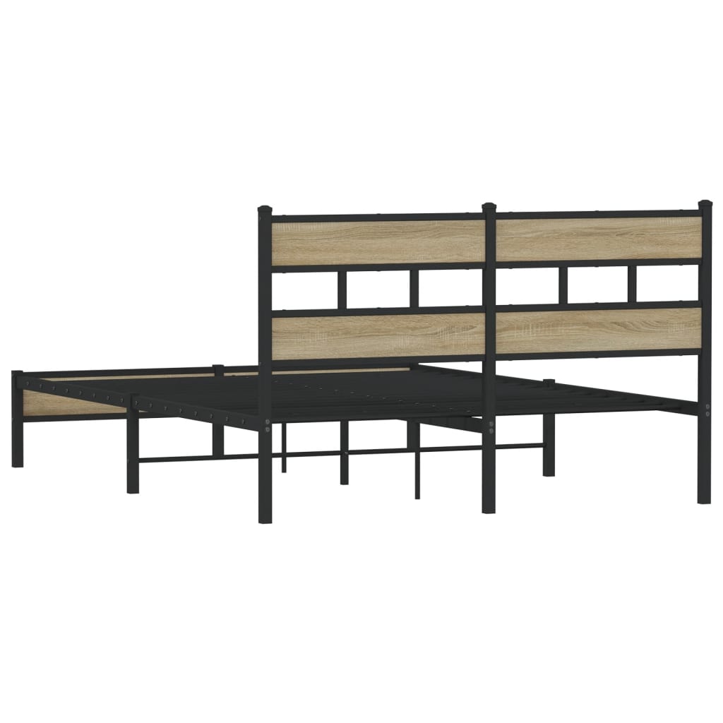 Bed frame without mattress sonoma oak 137x190 cm