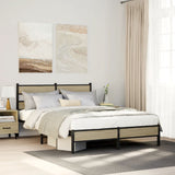 Bed frame without mattress sonoma oak 140x190 cm