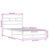 Cadre de lit en métal sans matelas chêne sonoma 90x190 cm