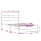 Metallbettgestell ohne Matratze Sonoma-Eiche 107x203 cm