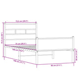 Bettgestell ohne Matratze Sonoma-Eiche 75x190 cm