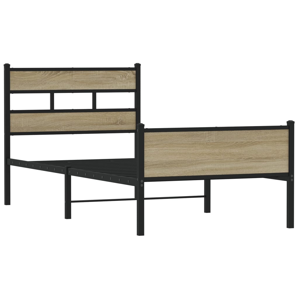 Bed frame without mattress sonoma oak 80x200 cm